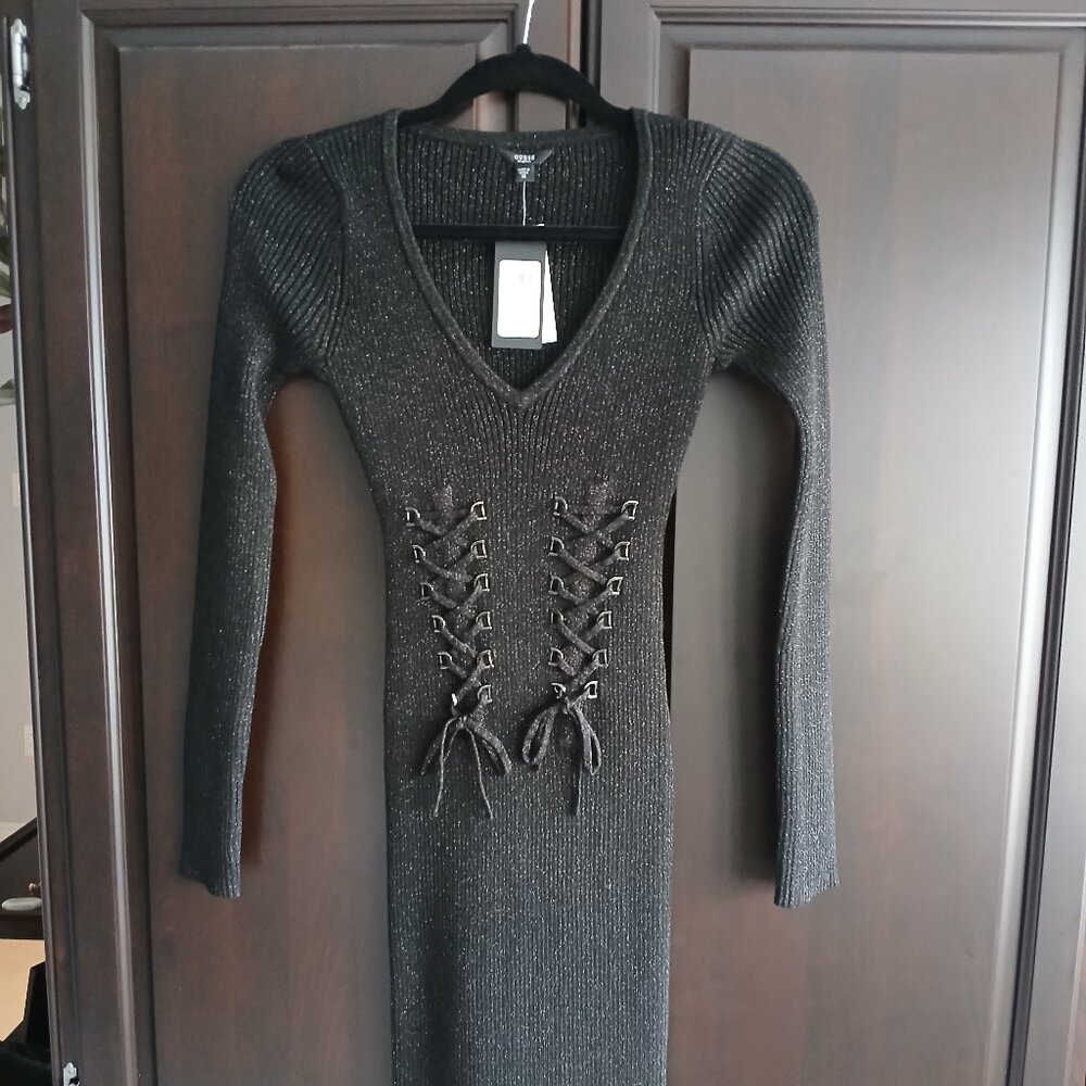 Guess XS Black Sweater Dress